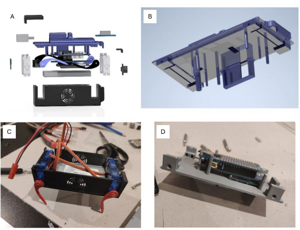 FRSR CanSat CAD exploded view and assembled prototype